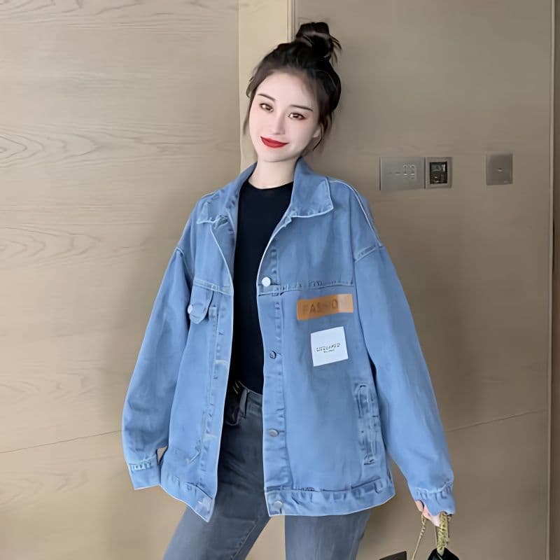Jaqueta jeans feminina primavera outono novo estilo versão coreana solta estilo ocidental All-Match Popular jaqueta femi