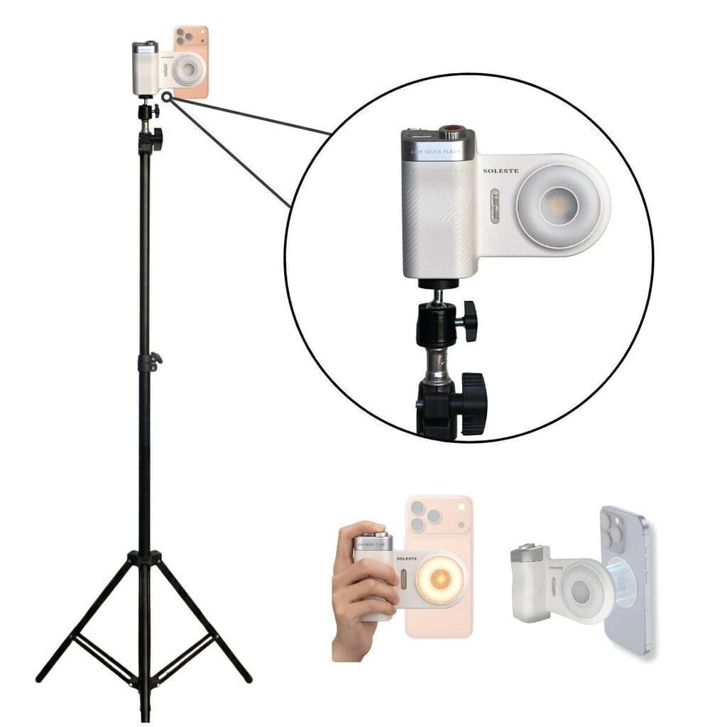 Suporte Magnético Soleste M-31 LED Selfie+Tripé 2m