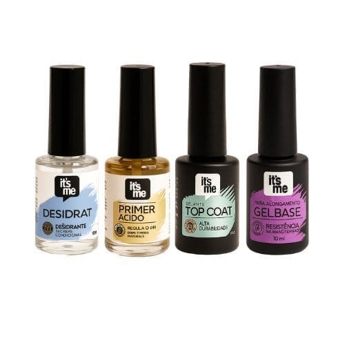 ITS ME KIT PREPARADORES DE UNHA DE GEL ACRIGEL LANÇAMENTO GEL BASE PRIMER ACID E TOP COAT PREP PRODUTO PREMIUM IMPORTADO