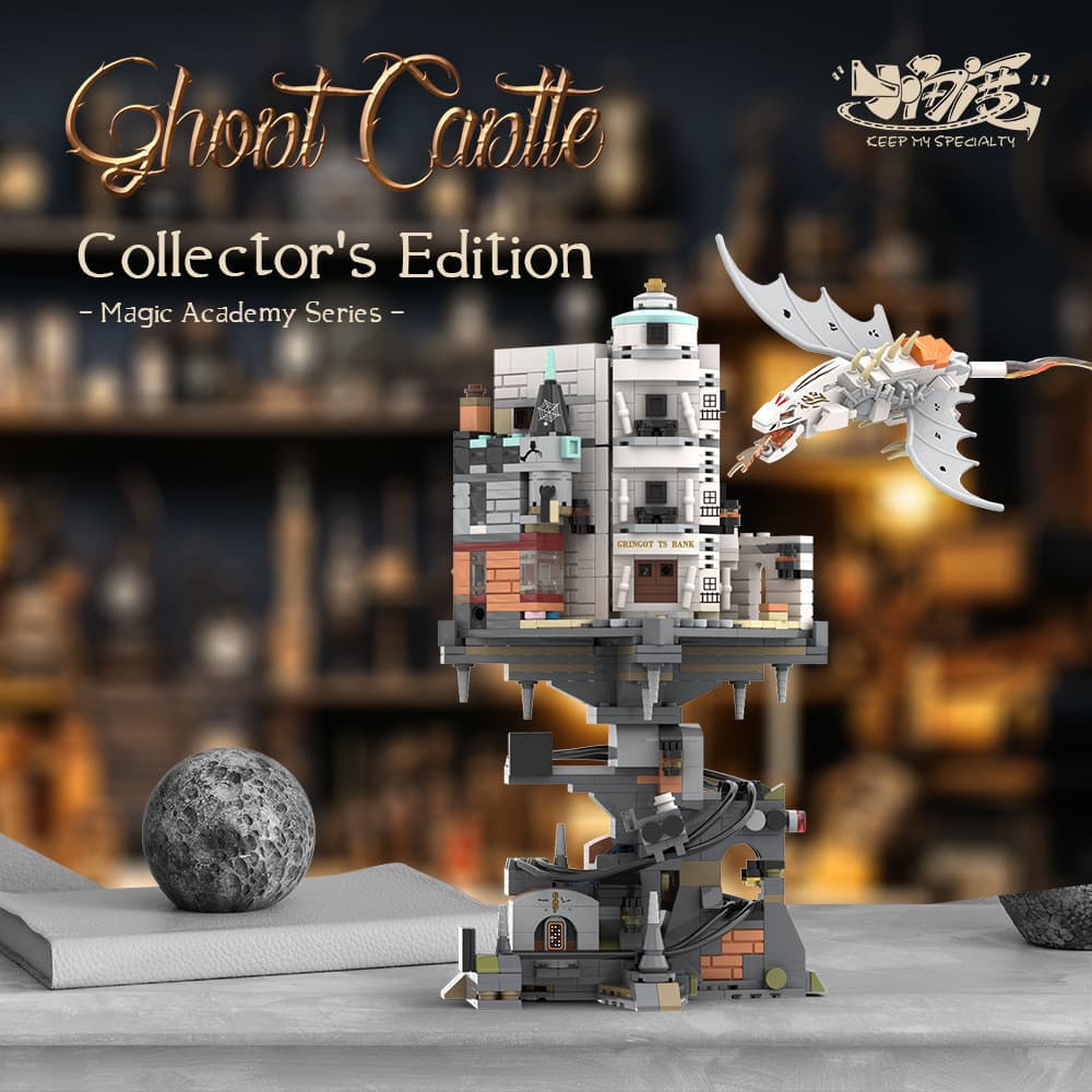 Conjunto de Blocos de Montar do Banco Mágico Gringotts de Harry Potter, 1056 Peças, Compatível com Brinquedos Lego, Mode