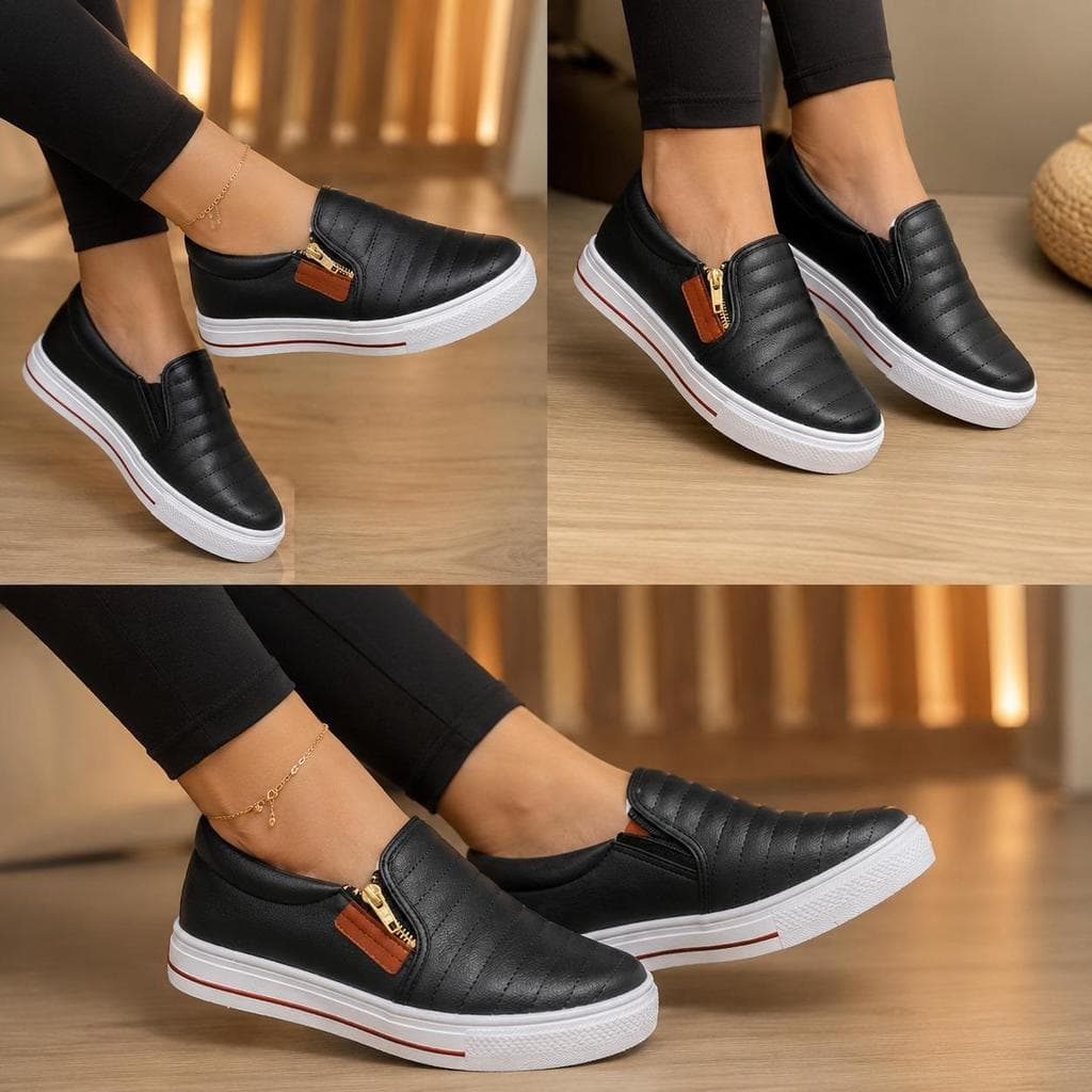 Tênis Slip On Feminino Sapatilha Tênis Meia Leve Macio Confortável Respirável 34 ao 43 Frete Grátis Envio Imediato
