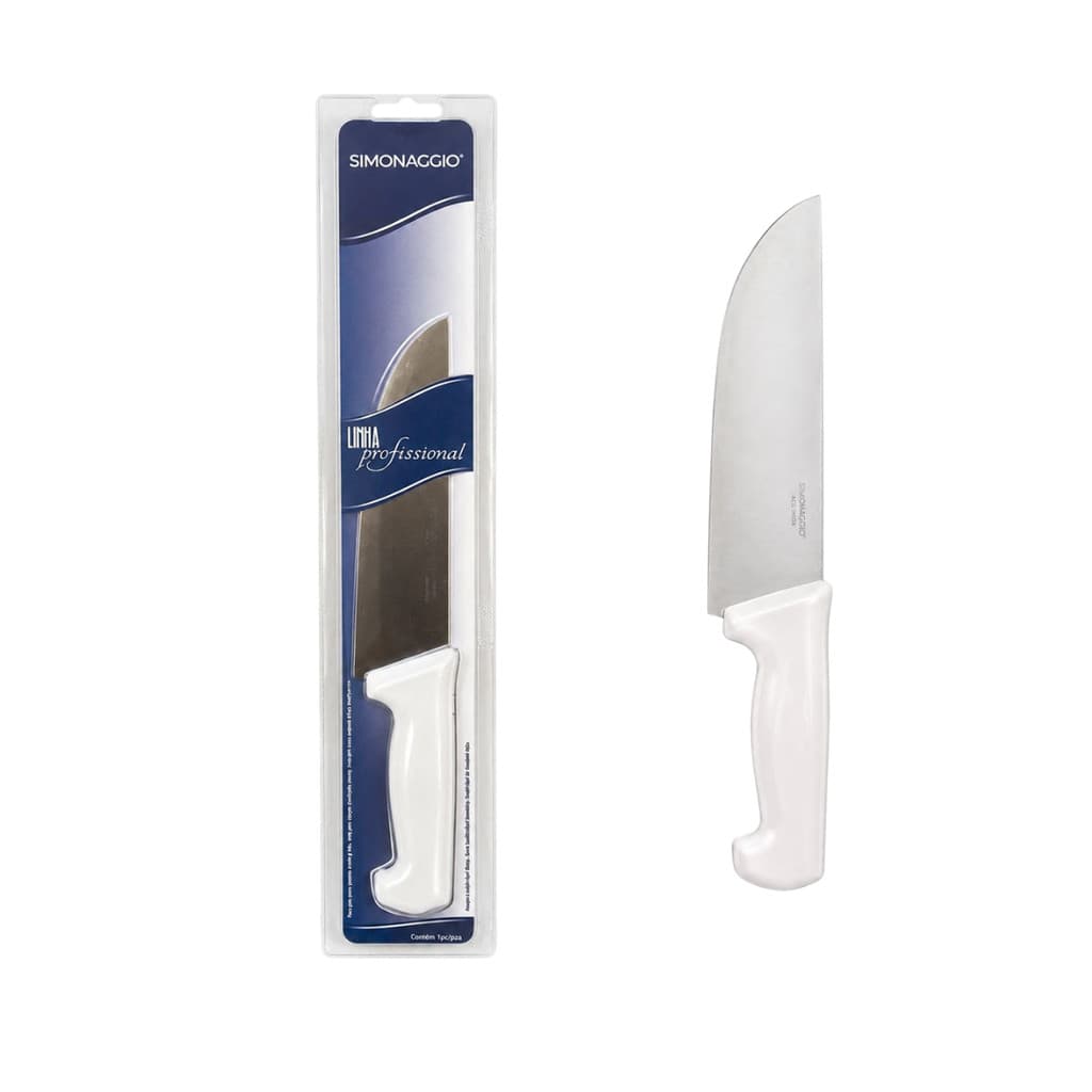 Faca Simonaggio Acougueiro 8'' Blister Aço Inox Profissional