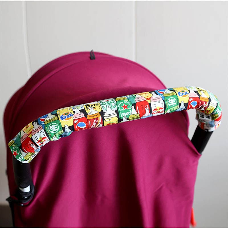 Capa de apoio de braço para carrinho de bebê, algodão puro, Design de Velcro, respirável, não abafado, à prova de suor,