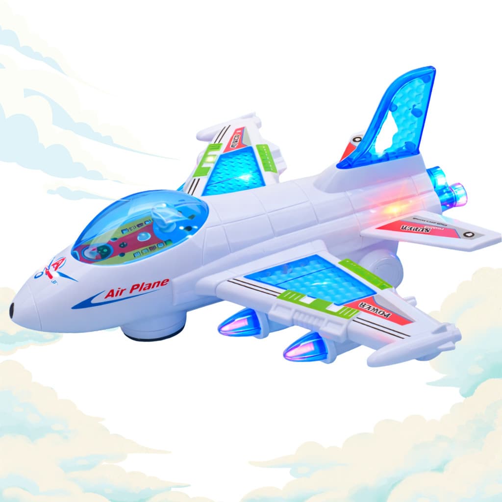 Avião de Brinquedo com Luz e Som | Movimento Gira-Gira Infantil