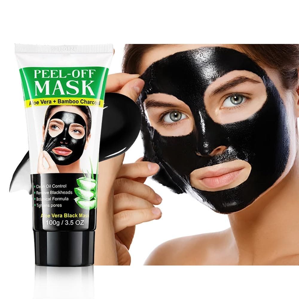Máscara Facial de Carvão Ativado para Remoção de Cravos, Máscara Facial Peel-off de Aloe Vera e Carvão de Bambu, Tiras R