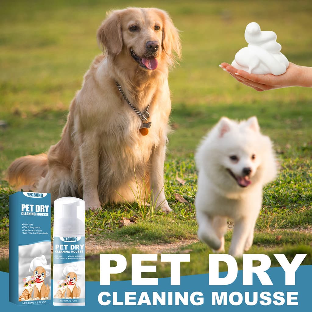 Espuma De Limpeza A Seco Para Animais De Estimação-Suave , Conveniente E Refrescante Gatinhos Cães , Sem W