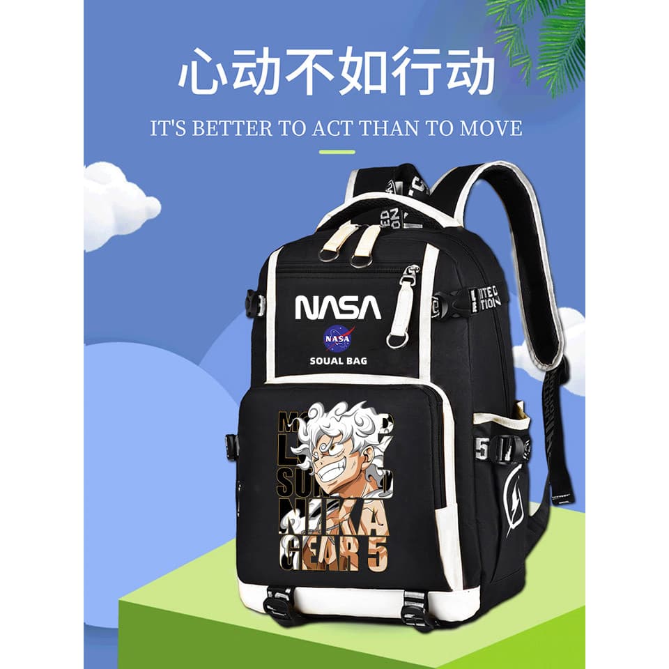 Nova conjunta Anime uma peça mochila mochila escola primária júnior estudantes do ensino médio das mulheres dos homens g