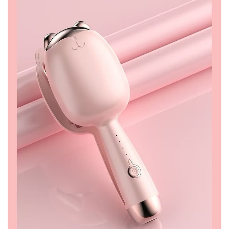 Modelador de Cachos Babyliss Profissional Escova Modeladora Ondulador Cabelo Bivolt Gatinho Rosa