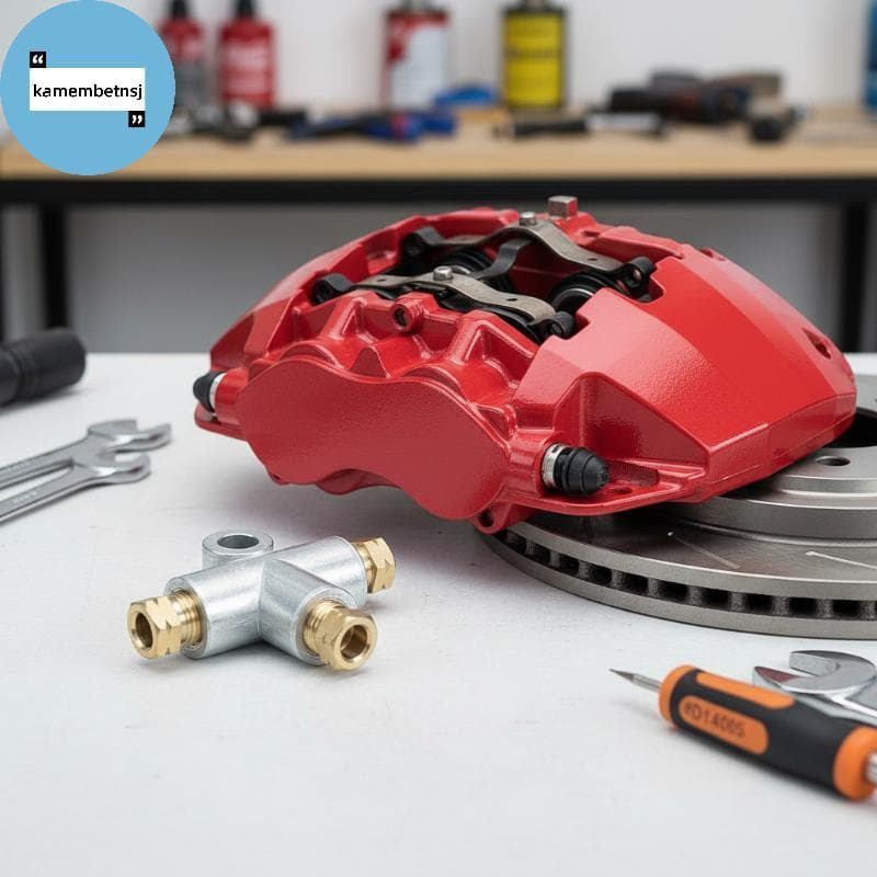 Conector De Freio De 3 Vias KAM , Peça Em T De Liga De Zinco Com Porcas M8/M10 Para Mangueiras Carro BR