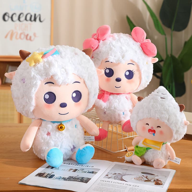 Genuíno agradável lã lã brinquedo de pelúcia ovelha preguiçosa bonito boneca bela ovelha crianças Ragdoll presente anive