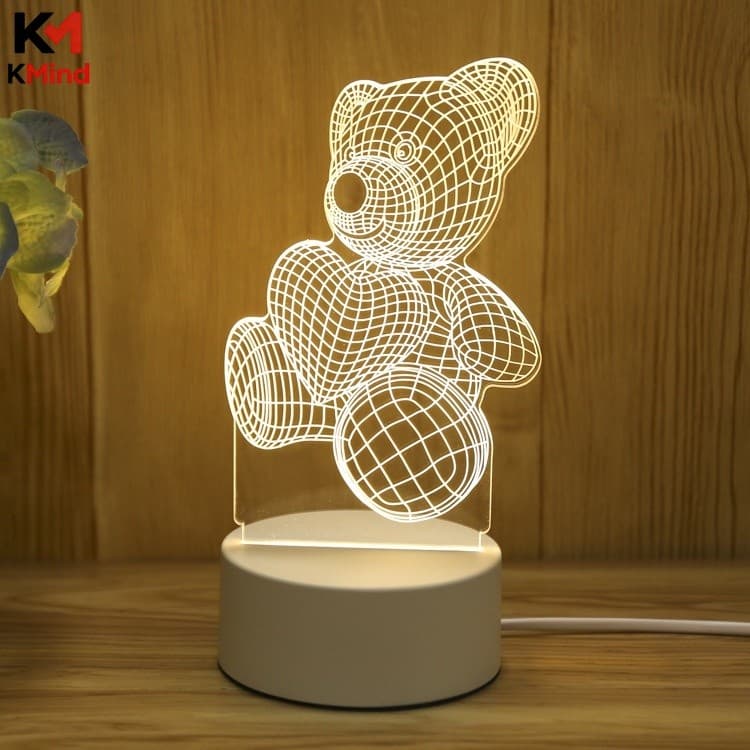 Candeeiro De Mesa LED Com Luz Noturna Acrílica , Decoração Criativa De Cabeceira De Quarto , Presente De Evento De Feria