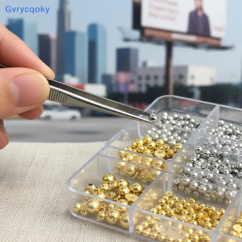 Gvrycqoky 6 Grades Semi Circular Pérola Encantos De Unhas DIY Arte Misturada Decoração Manicure Acessórios Para Salão De