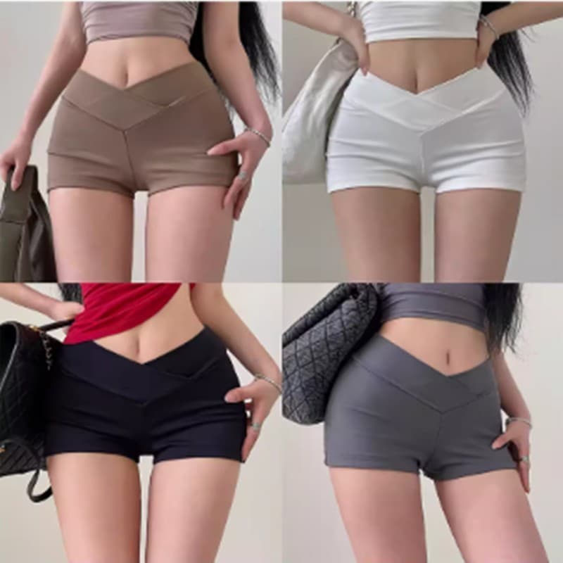 Americano quente menina em forma de V calças cintura alta elástico magro olhar esportes Shorts casuais calças quentes
