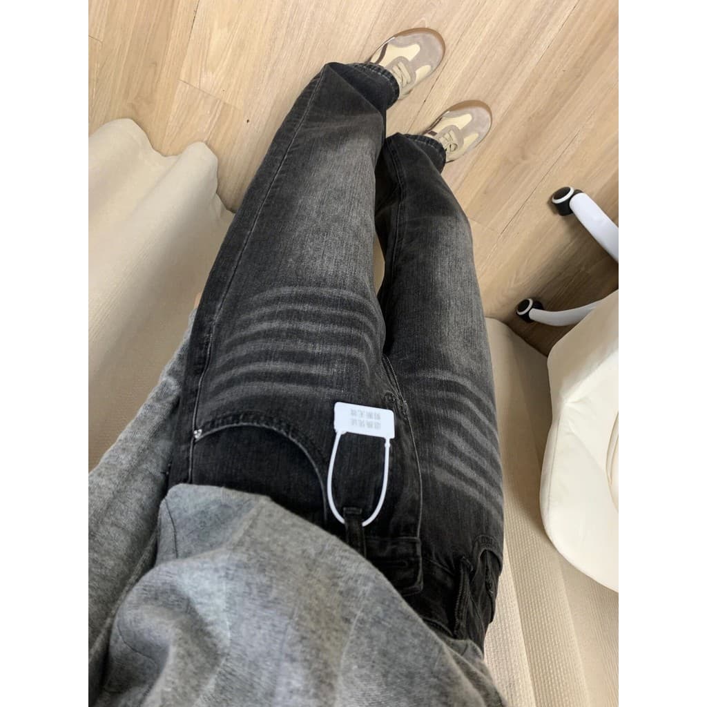 Tamanho grande preto cinza perna larga Jeans feminino 2026 primavera gordura mm solto mais magro olhar forma de pêra cal
