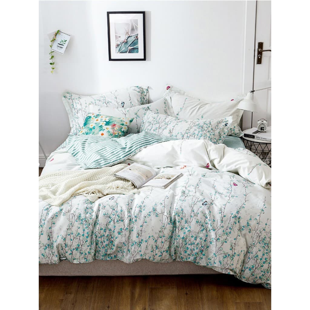 Conjunto de quatro peças de algodão puro 100 algodão lençol colcha capa cama simples dormitório estudante conjunto de tr