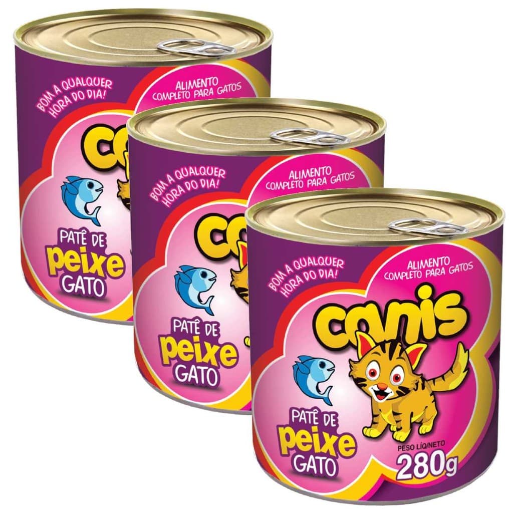 Ração Sache Para Gato Canis Peixe 280g Kit 3un