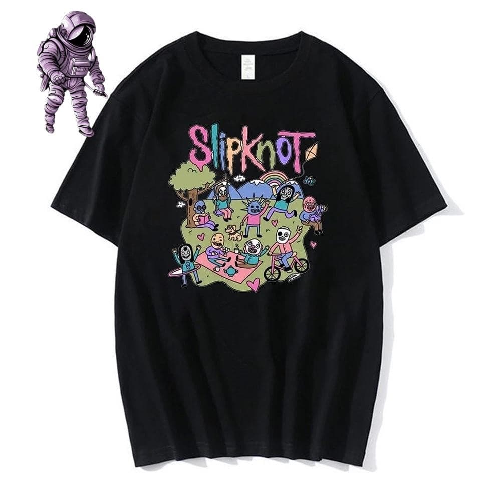 Camisa com estampa do Slipknot - Camiseta de Banda de Rock in Roll Unissex 100% Algodão