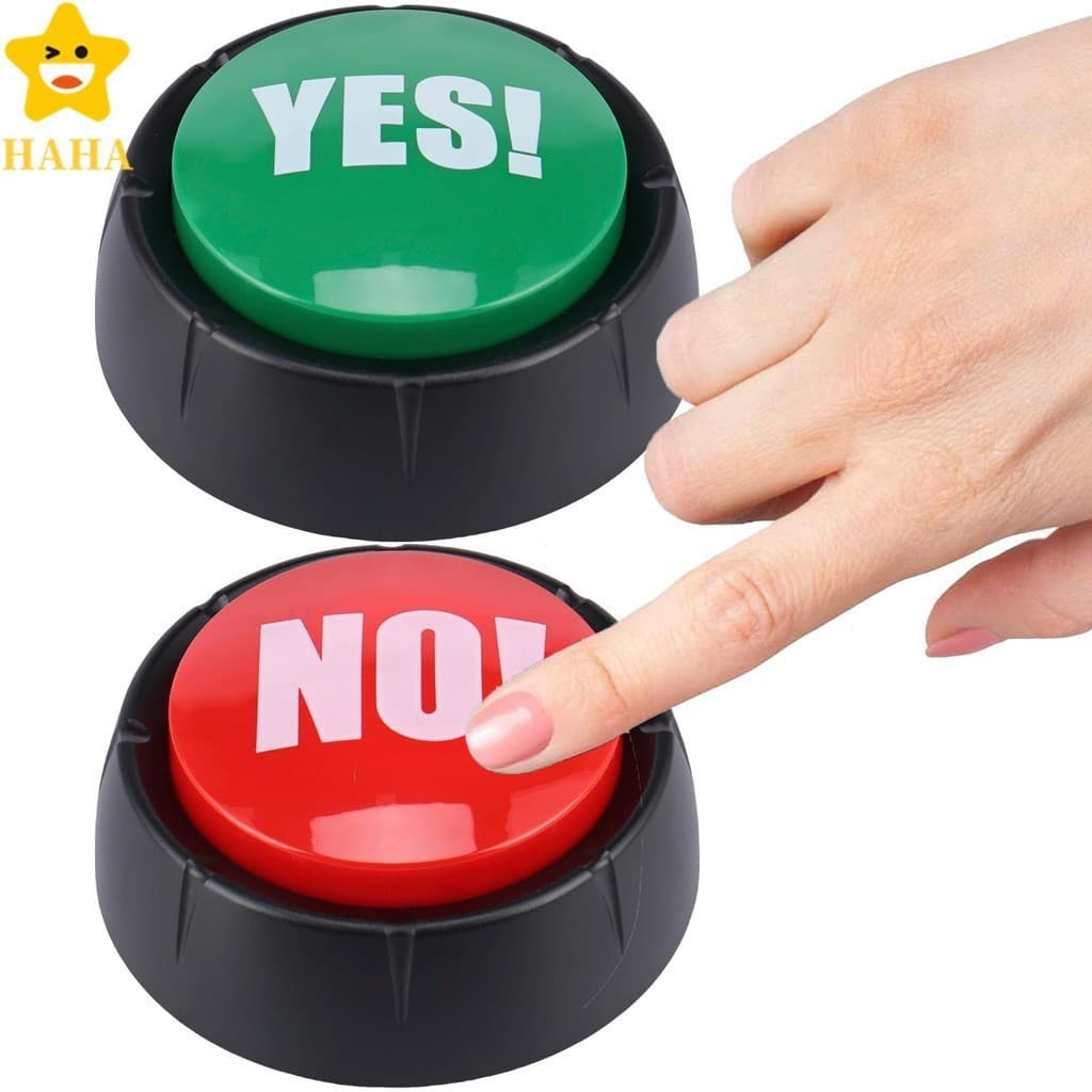 2Pcs Resposta Botões Conjunto De Portáteis Sim Reutilizáveis Sem Buzzer Comunicação Engraçada Buzzers 90 x 40mm SHOPSBC2