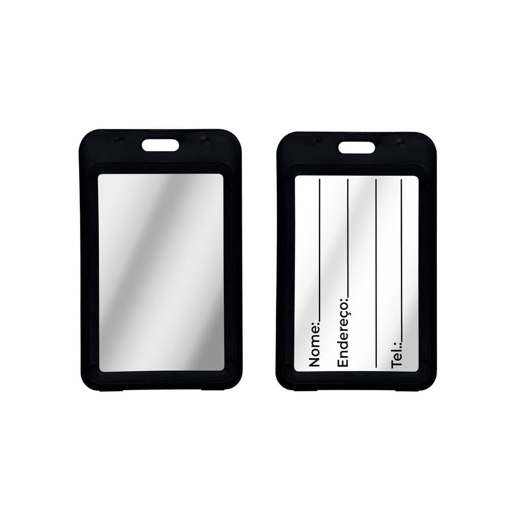 Porta Crachá e Credencial Vertical Para Eventos e Trabalho - Preto
