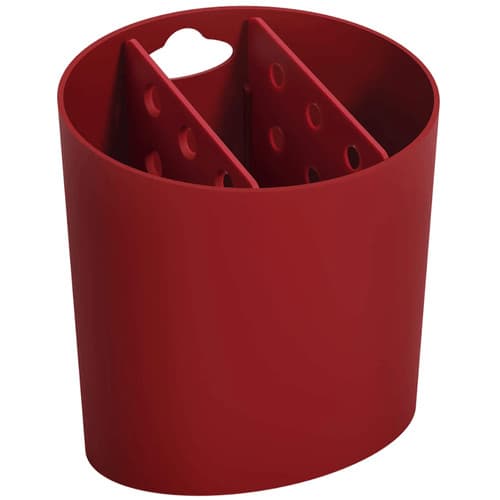 Escorredor De Talher Oval Basic Vermelho – Coza