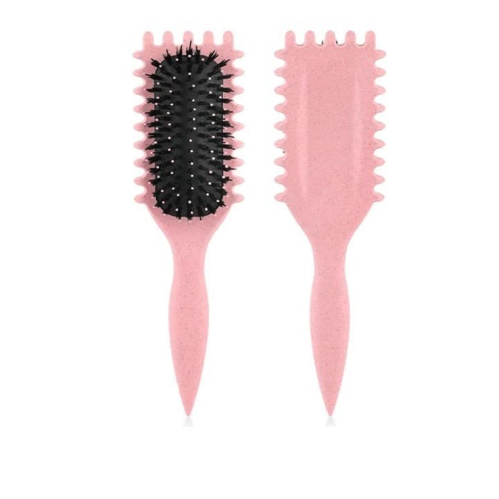 1 Escova De Ondulação Cerdas De Javali Pontas P/ Reduzir Puxar E Separar Cachos Perfeitos Onduladas Liso Cacheada Cabelo