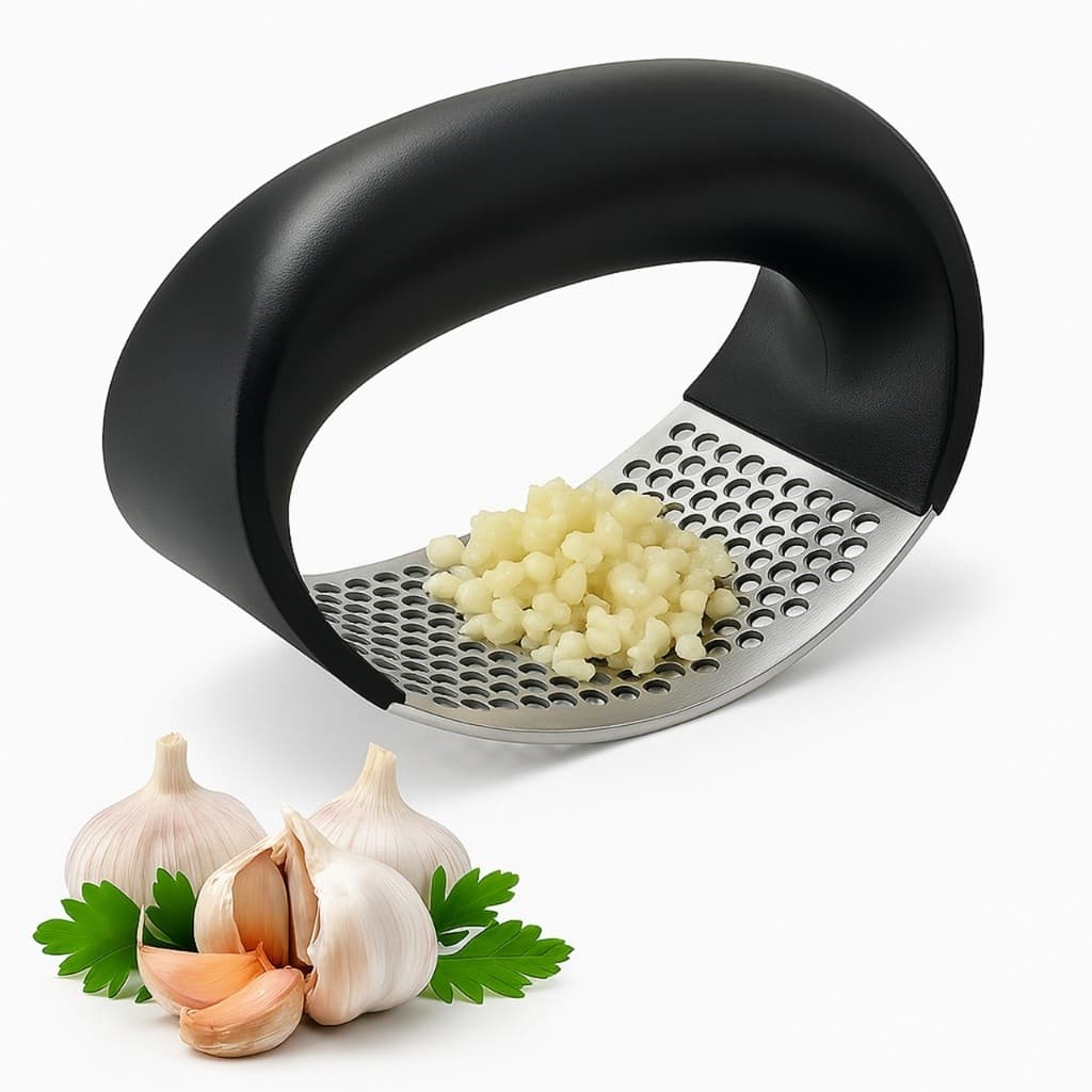 Amassador de Alho Manual em Aço Inox – Prático, Resistente e Fácil de Usar