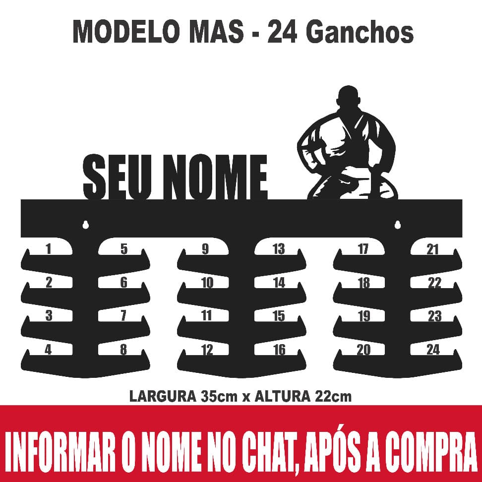 Porta Medalhas JIU-JITSU Decoração Mdf Vazado