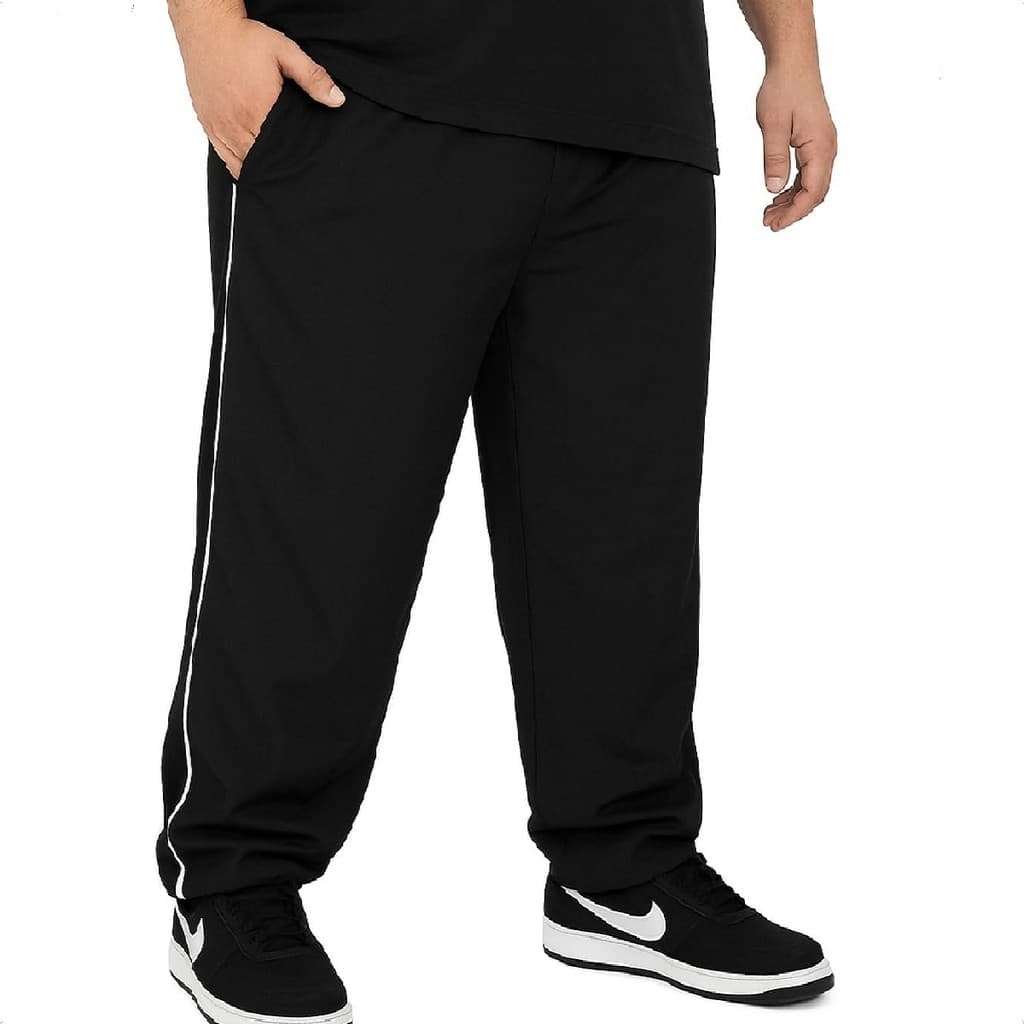 Calça Tactel Mascullina Tradicional Com 3 Bolsos Plus Size Treino Academia Caminhada Trabalho Casual