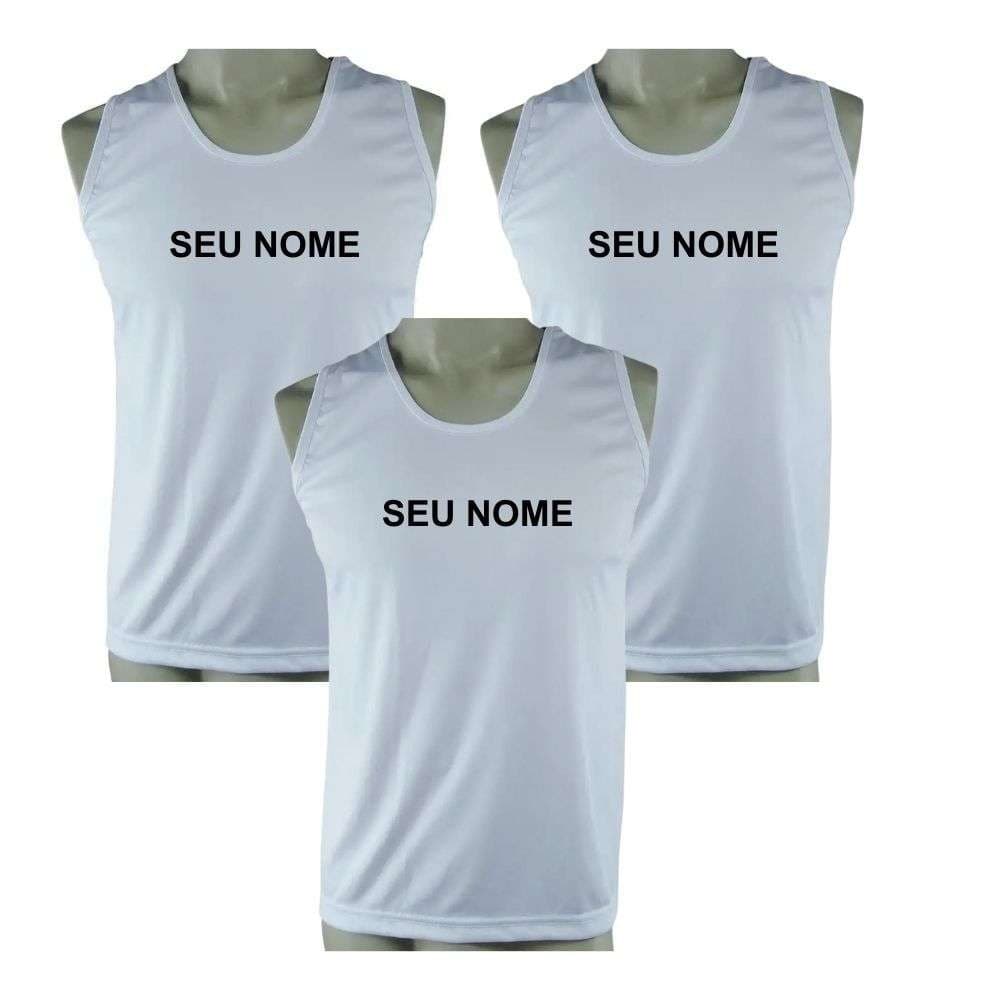 Kit 3 Camisetas Regatas TFM Dry Fit com Nome Bordado