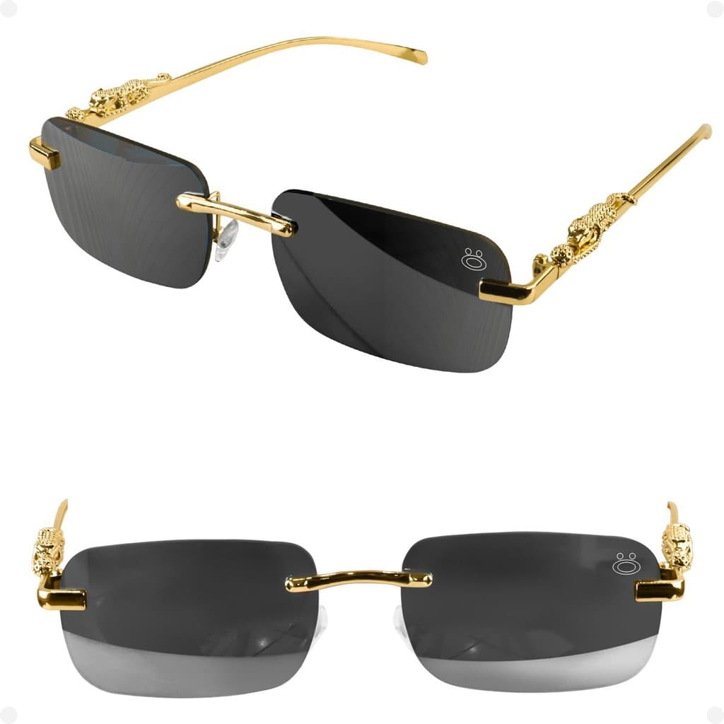 Óculos Sol Banhado Jaguar Yakuza + Case banhado original moda estiloso metal qualidade premium praia