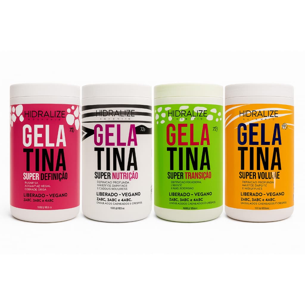 Gelatina Hidralise cabelos ondulados, cacheados e crespos 1kg - Liberado - vegano
