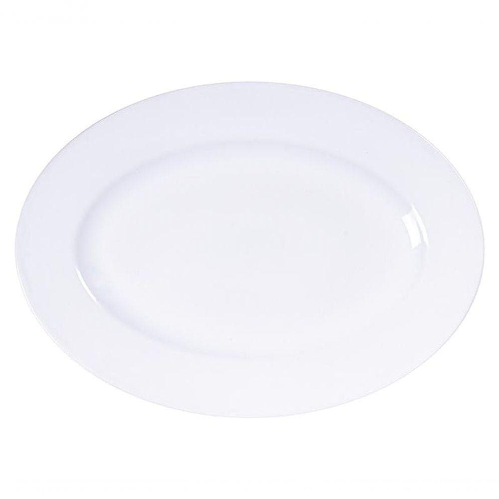 Travessa Oval Tramontina Maria Augusta Em Porcelana Branca 40x29cm