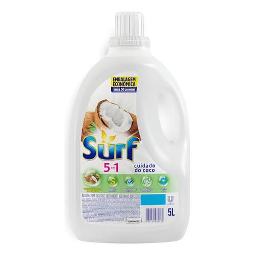Sabão Líquido 5 Em 1 Cuidado Do Coco Galao 5l Surf Promocao