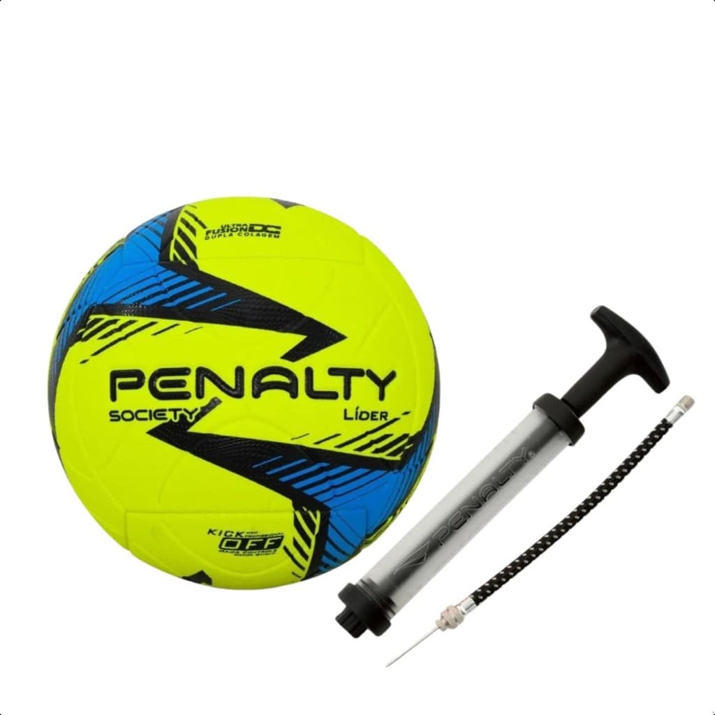 Kit Bola Oficial Society Penalty Líder Grama Sintética + Bomba