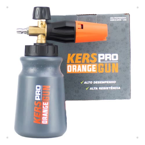 Canhão Espuma Kers Snow Foam Pro Orange Gun 1l Lava Auto