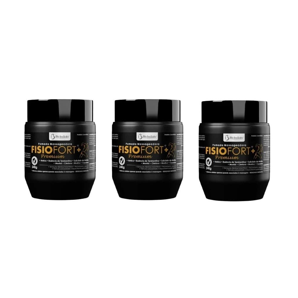 Kit 3un Pomada Massageadora Fisiofort Premium 240g POTE - Bio Instino