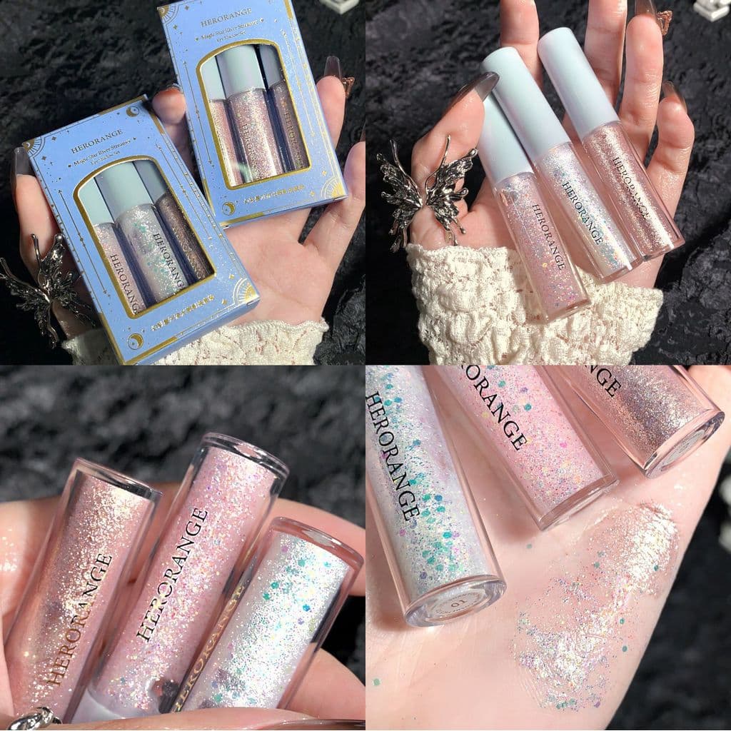 Sinfonia galáxia sombra líquida monocromática textura leve hidratante brilhante Flash fino Micro pérola Glitter luar pro