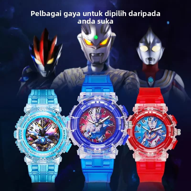 Relógio Ultraman, que brilha no escuro (luminoso), design de desenho animado, relógio infantil, relógio esportivo eletrô