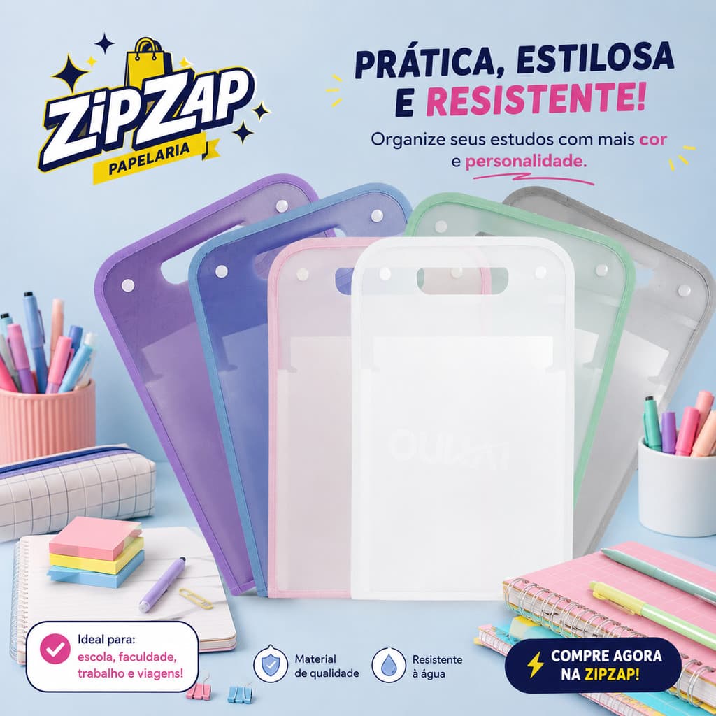 Pasta Sanfonada Para Documento Com 13 Divisórias E Pasta Prancheta Tamanho A4 Escritório Escolar FUSHANG