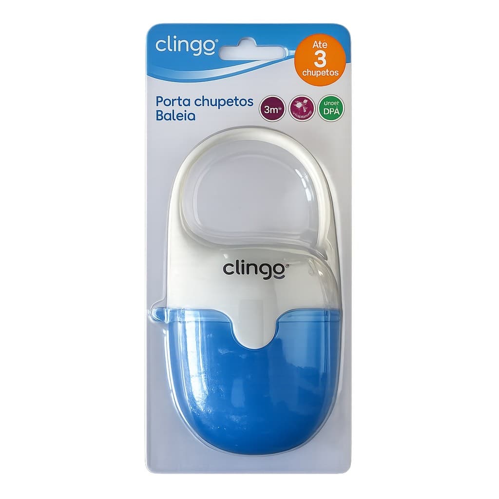 Porta Chupetas Clingo Baleia Azul