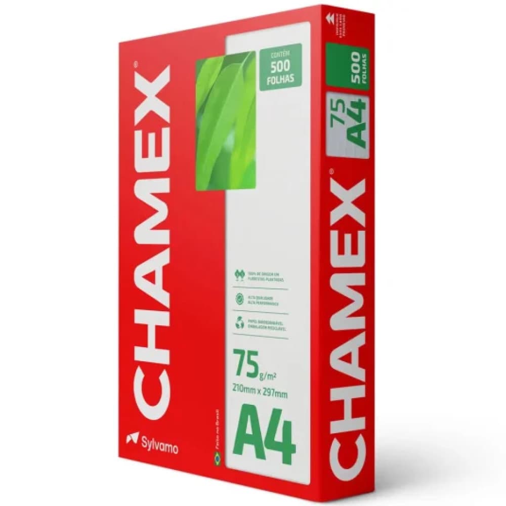 Papel Sulfite Chamex A4 Branco com 500  Folhas