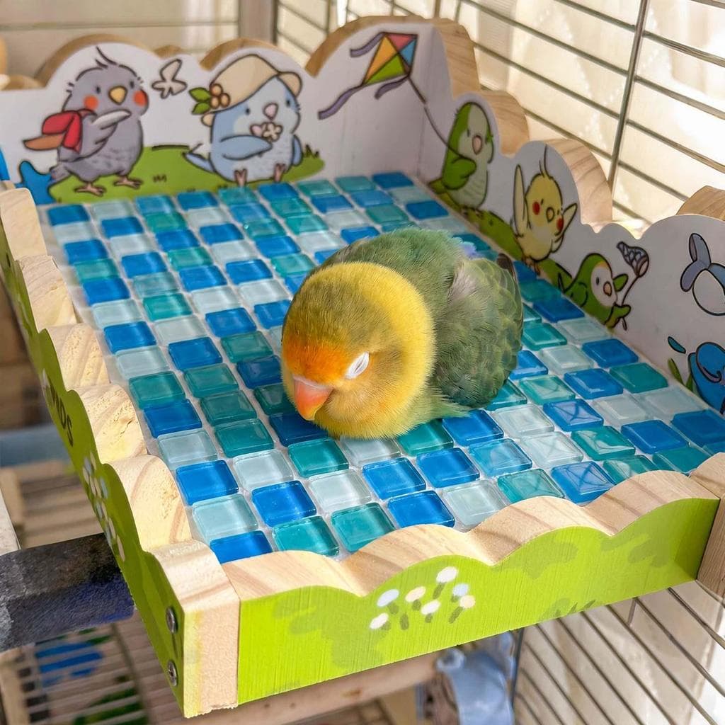 Almofada de gelo para ninho de pássaro Placa de resfriamento para ninho de papagaio Hamster Ninho de dormir Almofada leg