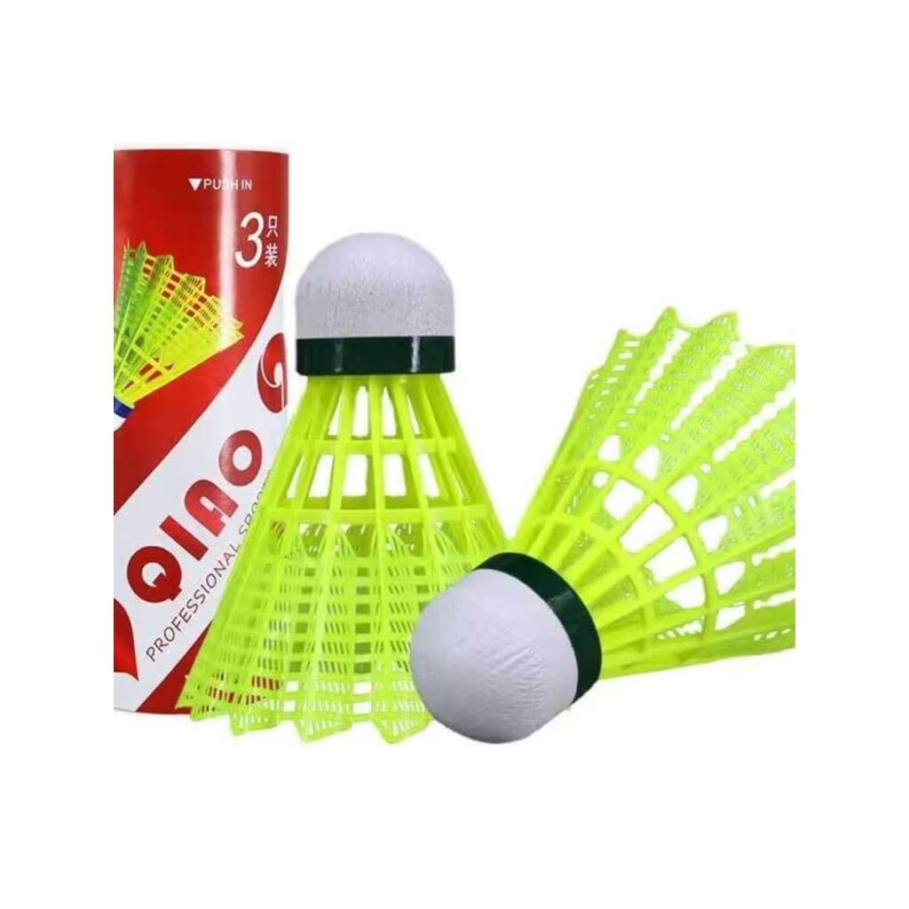 QIAO QIAO QIAO Bola de treinamento de badminton de nylon Bola de plástico durável para treinamento de badminton 3 peças