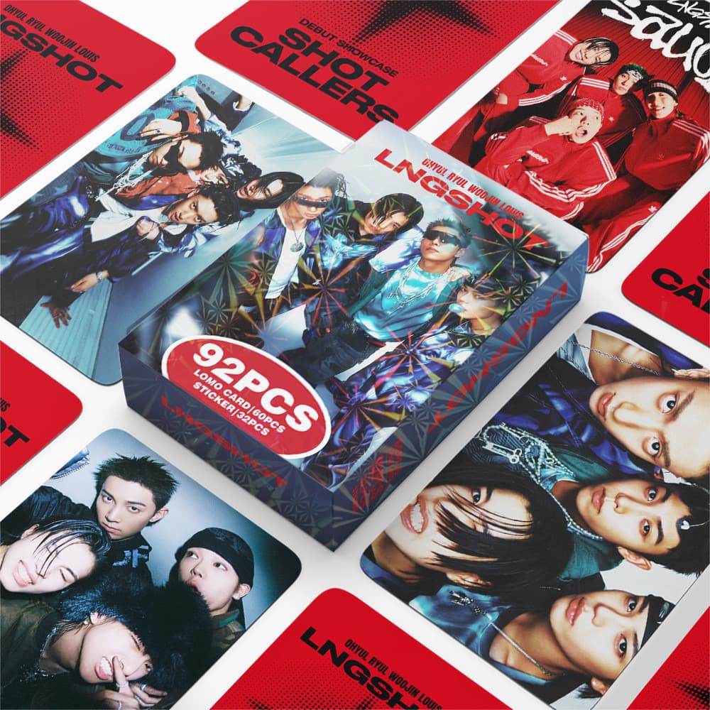 Kpop LNGSHOT SHOT Callebaut Photocard Lomo Cartão 60pcs + 32pcs Adesivo