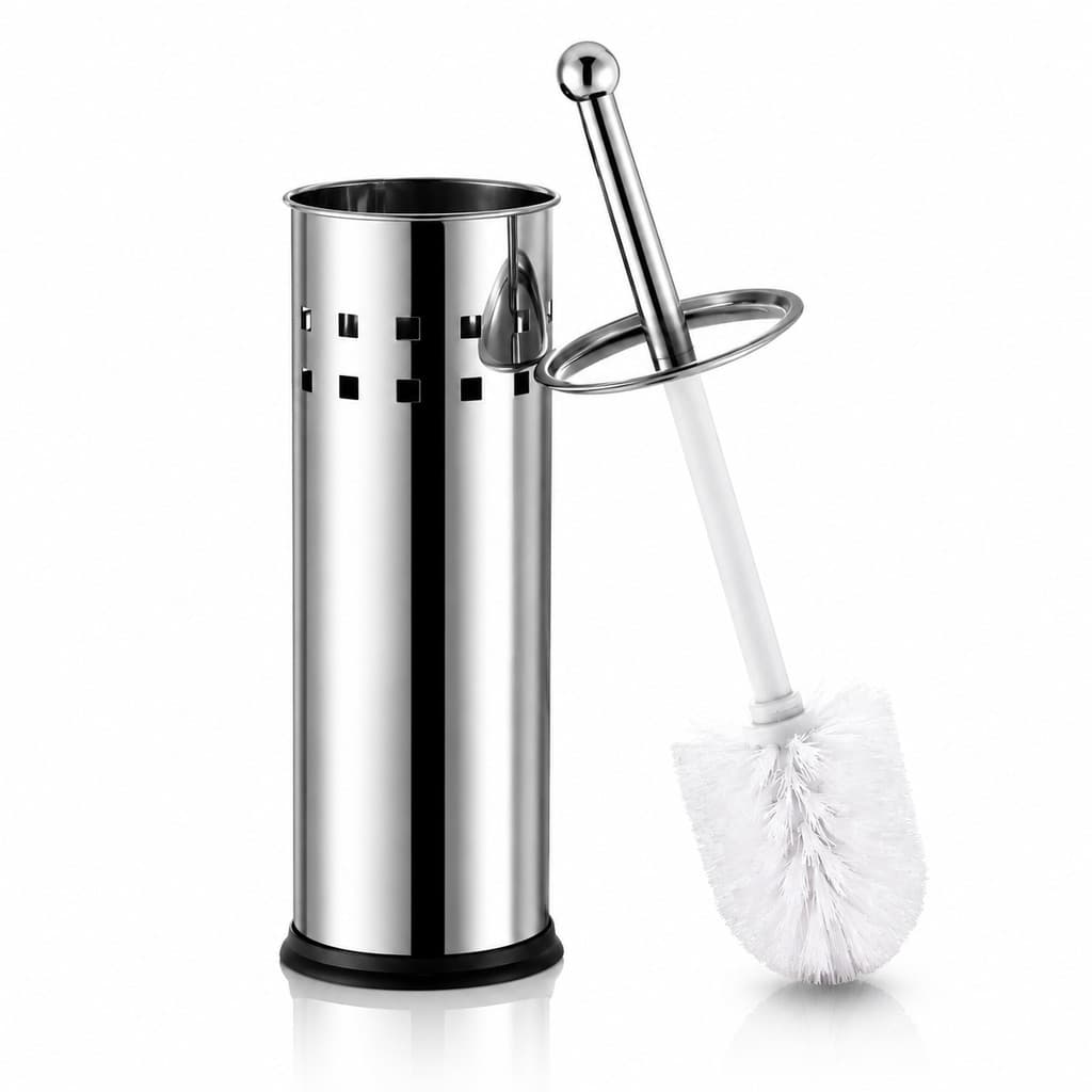 Escova Sanitária Com Suporte Aço Inox Para Banheiro Clink