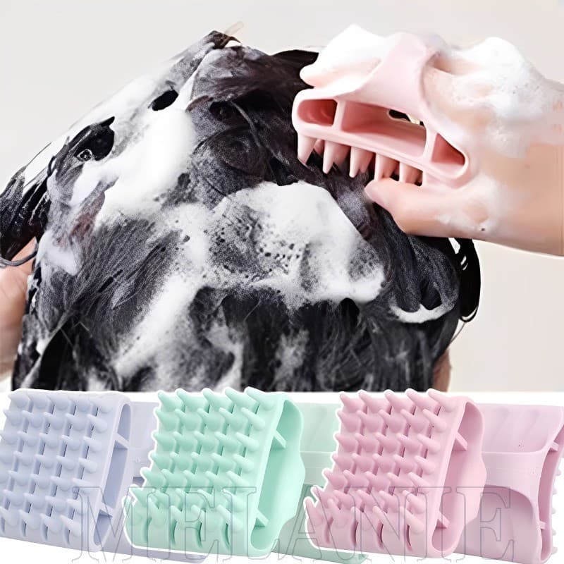 Escova Portátil De Shampoo De Silicone-Para Uso Em Banheiro Doméstico-De Cabelo Esfoliante Remoção-Pente De Massagem Cou