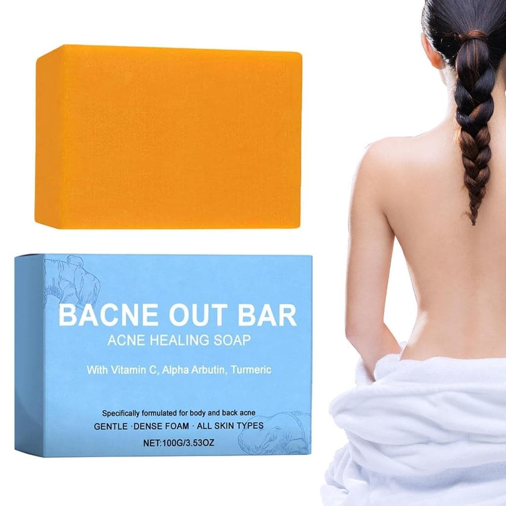 Bacne Out Bar - Sabonete em Barra de 100g com Cúrcuma, Novo Sabonete de 2026 para Tratamento de Acne Corporal, Tratament