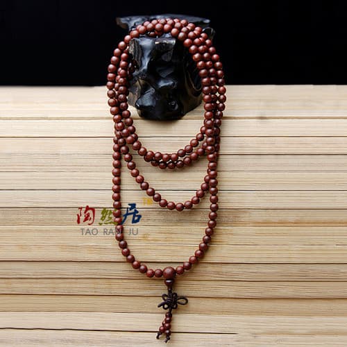 216 Natural autêntico indiano pequena folha vermelho sândalo contas rosário contas feminino mogno pulseira pulseira