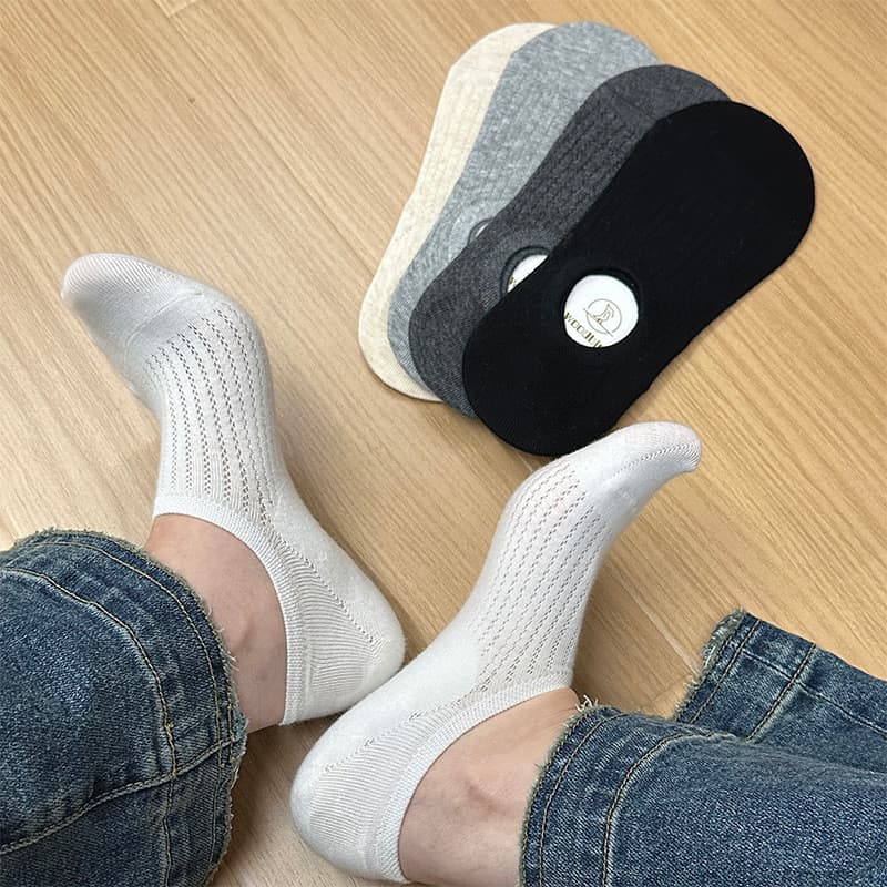 Meias femininas de cor sólida, meias curtas finas de verão, meias de algodão modernas, à prova de umidade, antiderrapant
