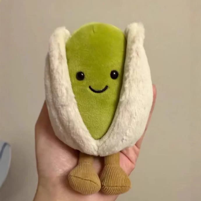 Novo Produto de Outono/Inverno da British Jellycat: Divertido Pingente de Pelúcia de Pistache, Brinquedo Confortável, Pr